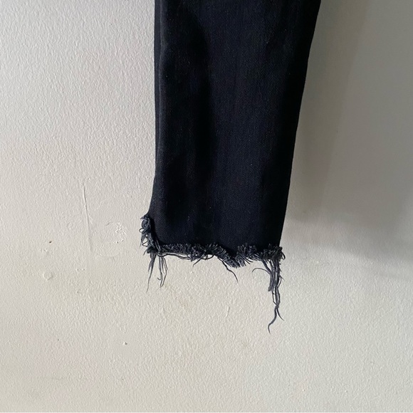 COPY - Nili Lotan Womens High Rise Skinny Jeans Jet Black Reverse Step Hem Fray - Picture 4 of 15